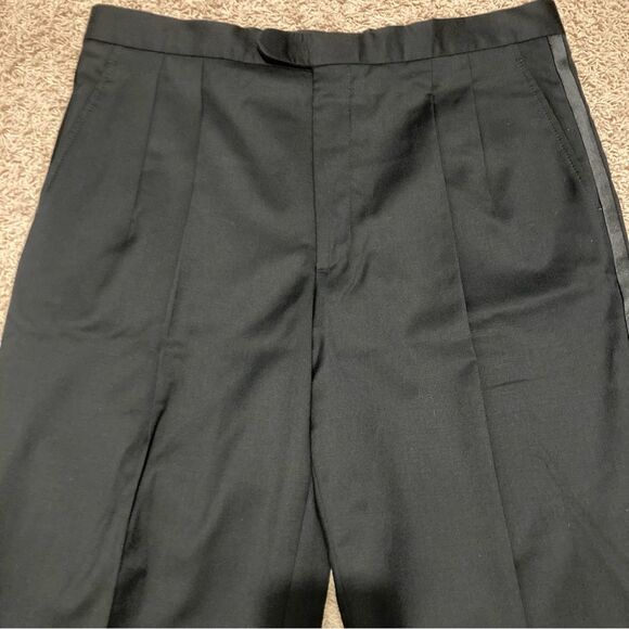 Stafford Black Dress Pants with Straight Leg Design Mens 36x34 Classic Fit Wool - Picture 9 of 10